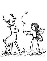 fairy casting spells to heal a wounded stag