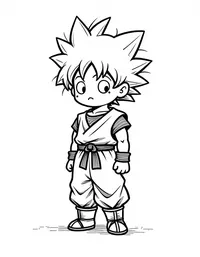 Simple and Easy goku coloring pages