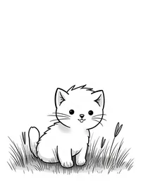 kitten basking in the sunlight coloring pages