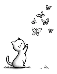 kitten chasing butterflies