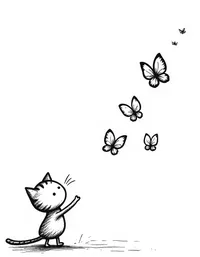 kitten chasing butterflies