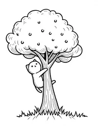 kitten climbing a tree coloring pages