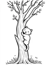 kitten climbing a tree