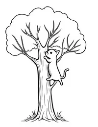 kitten climbing a tree