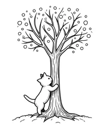 kitten climbing a tree