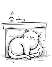 kitten curled up by a fireplace