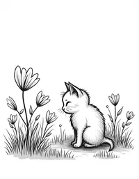 kitten exploring a garden