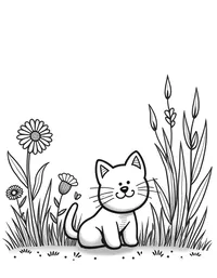 kitten exploring a garden
