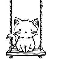 kitten sitting on a porch swing