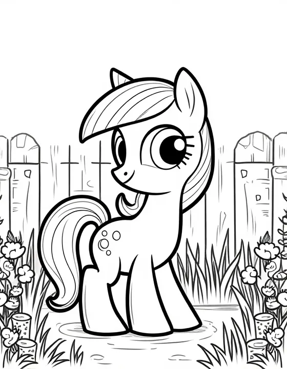 my little pony planting flowers in a garden