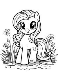 my little pony planting flowers in a garden