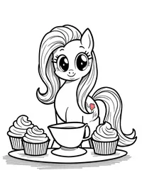 my little pony baking cupcakes for a charity event coloring pages