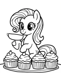 my little pony baking cupcakes for a charity event