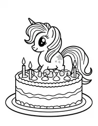 my little pony decorating a birthday cake coloring pages