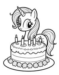 my little pony decorating a birthday cake