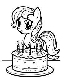 my little pony decorating a birthday cake