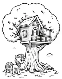 my little pony helping build a treehouse village