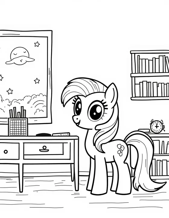 my little pony helping decorate a school classroom