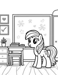 my little pony helping decorate a school classroom