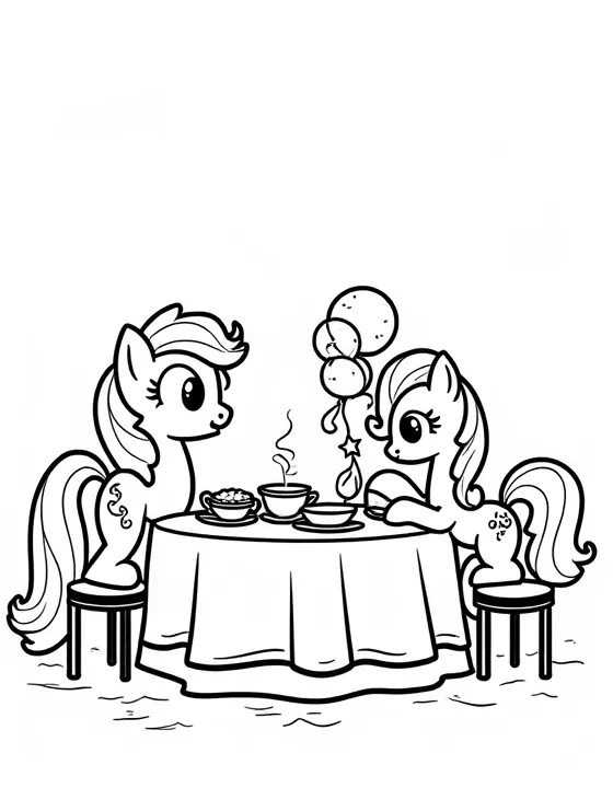 my little pony hosting a tea party with friends