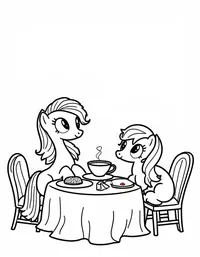 my little pony hosting a tea party with friends