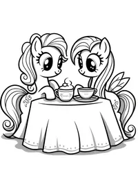 my little pony hosting a tea party with friends