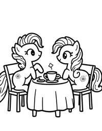 my little pony hosting a tea party with friends