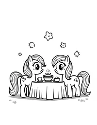 my little pony hosting a tea party with friends