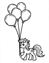 my little pony leading a parade of colorful balloons coloring pages