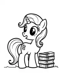 my little pony organizing a book club meeting coloring pages