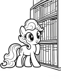 my little pony organizing books in a library coloring pages