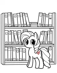 my little pony organizing books in a library