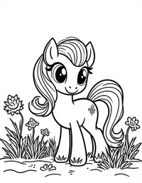 my little pony planting flowers in a garden