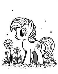 my little pony planting flowers in a garden