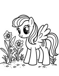 my little pony planting flowers in a garden