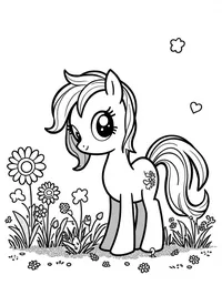 my little pony planting flowers in a garden