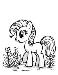 my little pony planting flowers in a garden