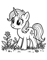my little pony planting flowers in a garden