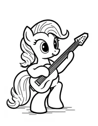 my little pony playing a musical instrument at a concert coloring pages