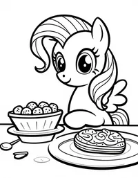 my little pony preparing food for a community potluck coloring pages