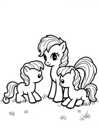 my little pony reading stories to a group of foals coloring pages