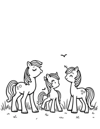 my little pony reading stories to a group of foals