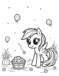 my little pony setting up lanterns at a festival