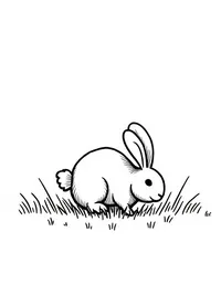 rabbit nibbling on grass in a field