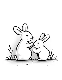 rabbit playing hide and seek with a friend coloring pages