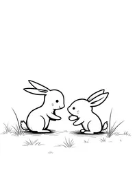 rabbit playing hide and seek with a friend