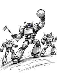 transformers competing in an intergalactic sports event