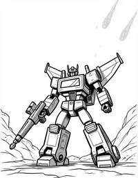 transformers defending against a meteor shower coloring pages