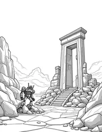 transformers exploring ancient ruins