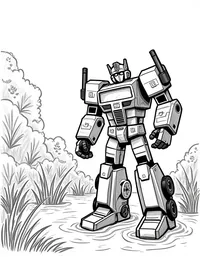 transformers rescuing animals from a flood coloring pages